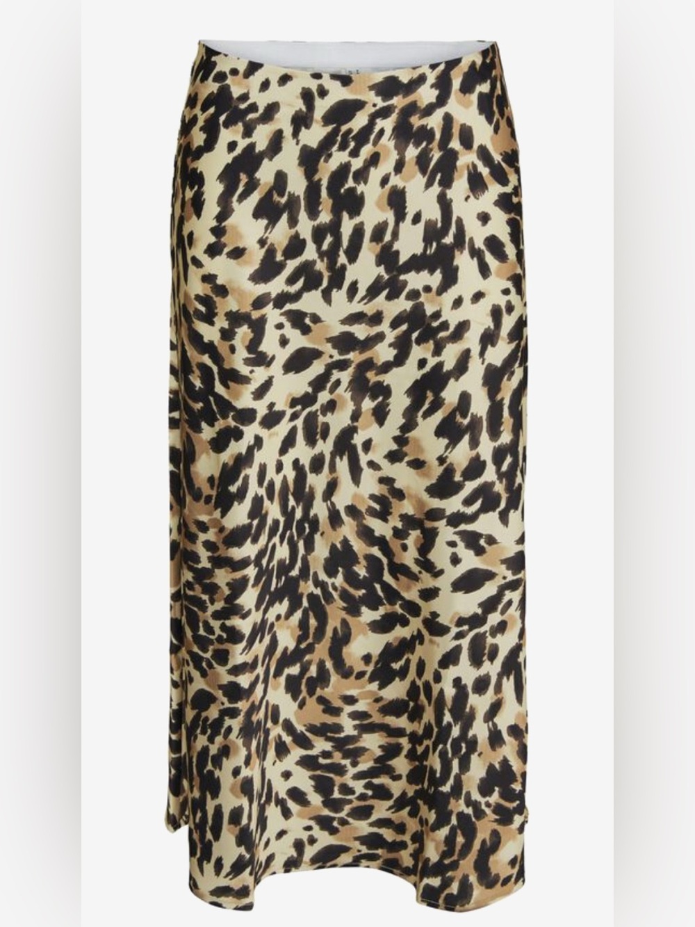 🐆 Y.A.S Leopard Print A-Line Midi Slip Skirt Size S Danish Brand
